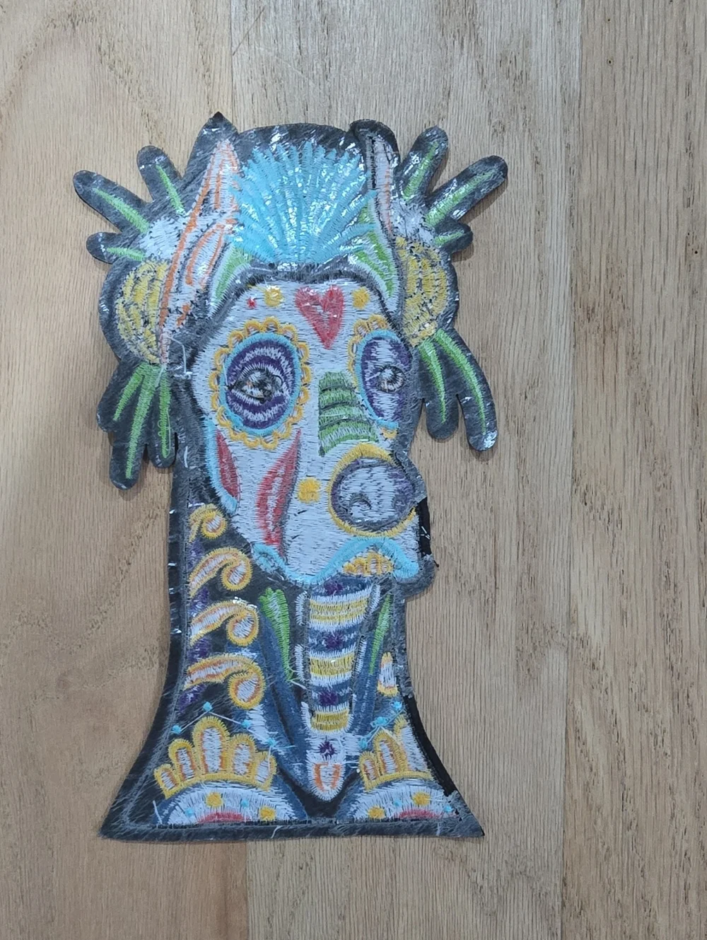 Mexican Art Alebrije Great Dane Dog Patch Parche Embroidered Iron On Mexico - Picture 3 of 3